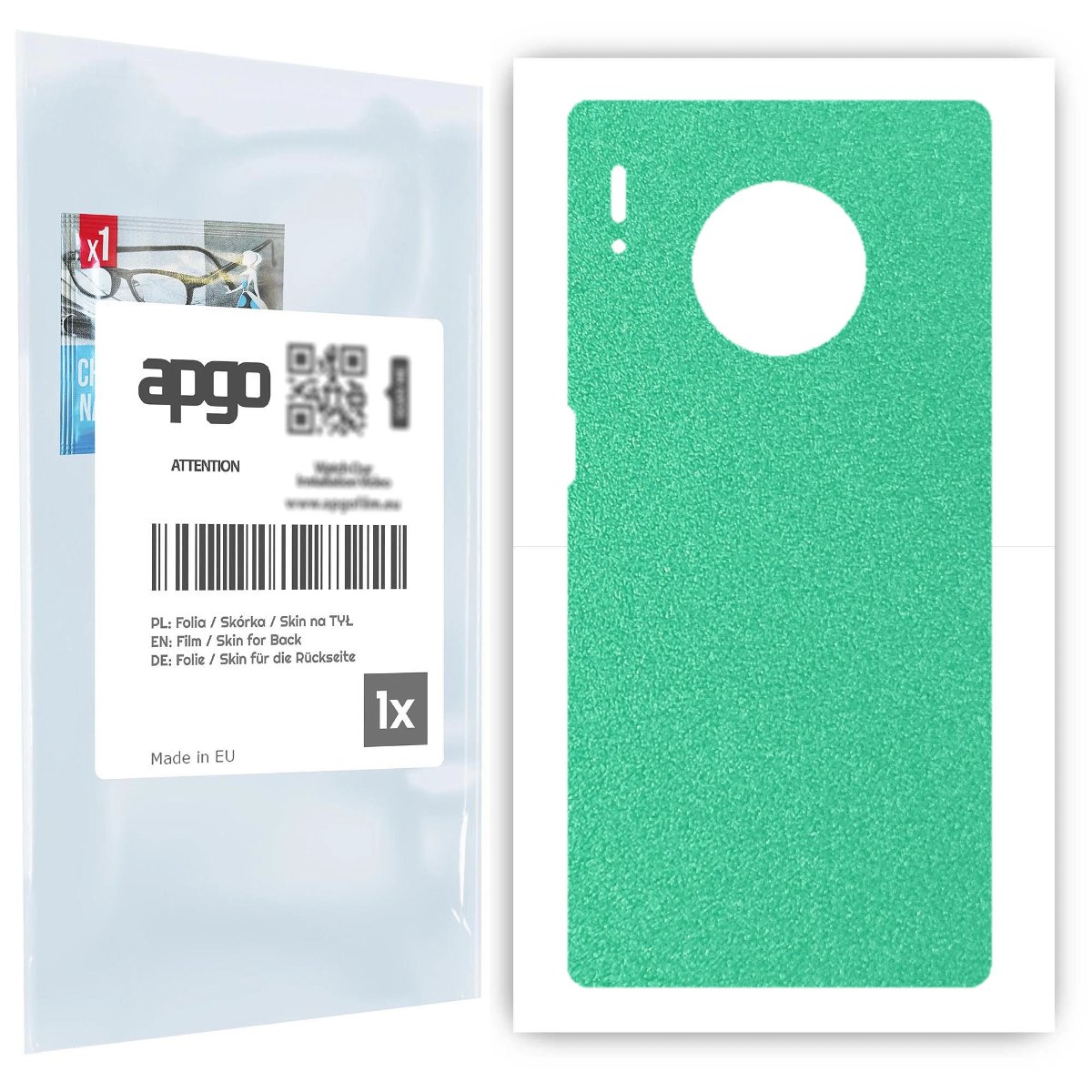 Folia naklejka skórka strukturalna na TYŁ do Huawei Mate 30 Pro 5G -  Seledynowy Pastel Matowy Chropowaty Baranek - apgo SKINS
