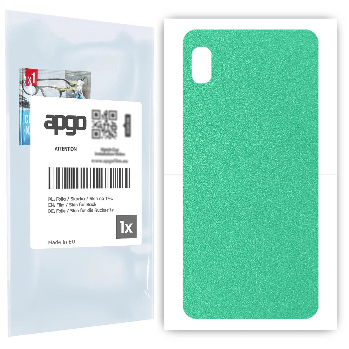 Folia naklejka skórka strukturalna na TYŁ do Samsung Galaxy A10 -  Seledynowy Pastel Matowy Chropowaty Baranek - apgo SKINS