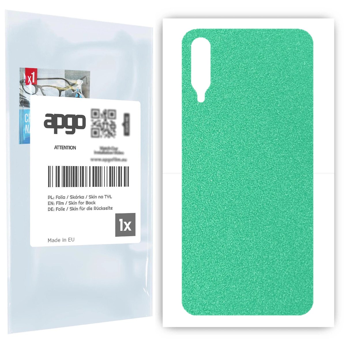 Folia naklejka skórka strukturalna na TYŁ do Samsung Galaxy A30s -  Seledynowy Pastel Matowy Chropowaty Baranek - apgo SKINS