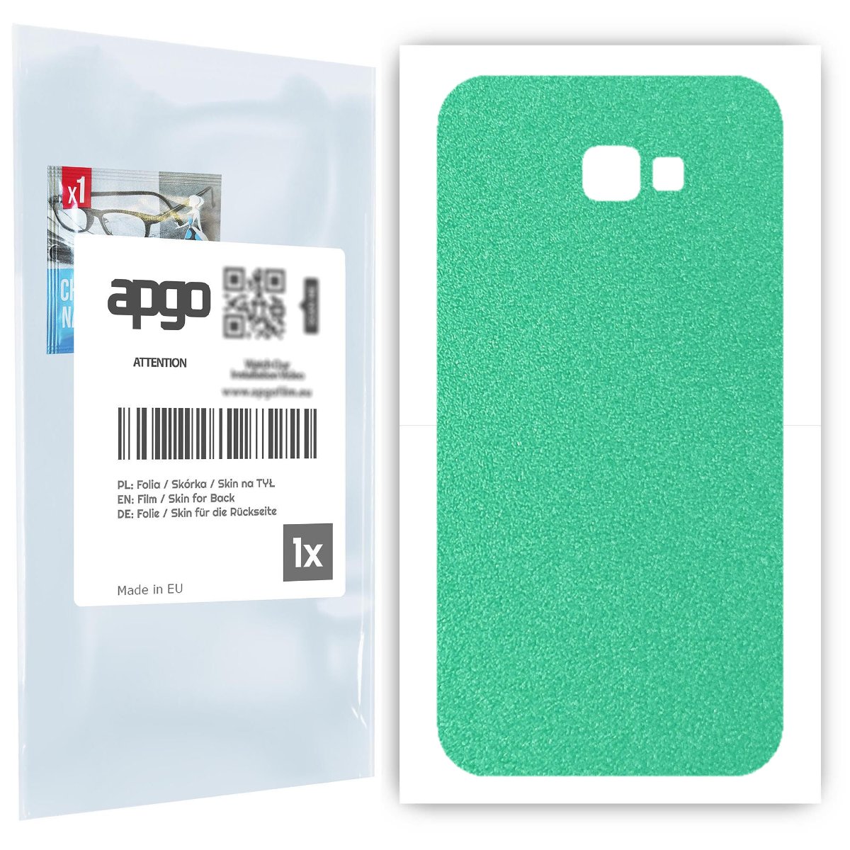 Folia naklejka skórka strukturalna na TYŁ do Samsung Galaxy A7 (2017) -  Seledynowy Pastel Matowy Chropowaty Baranek - apgo SKINS