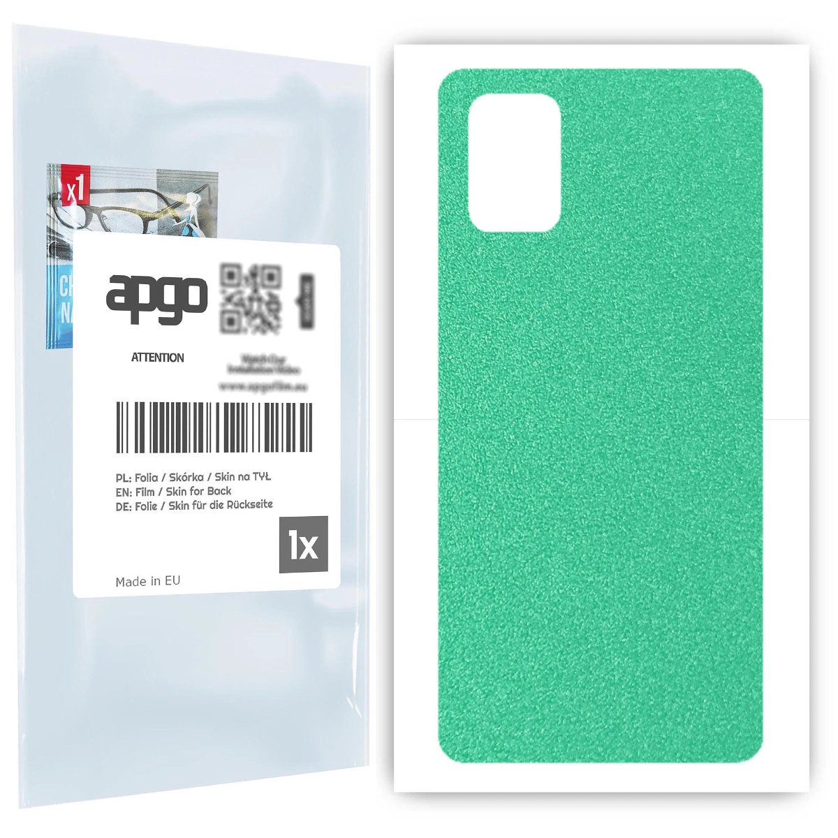 Folia naklejka skórka strukturalna na TYŁ do Samsung Galaxy A71 -  Seledynowy Pastel Matowy Chropowaty Baranek - apgo SKINS