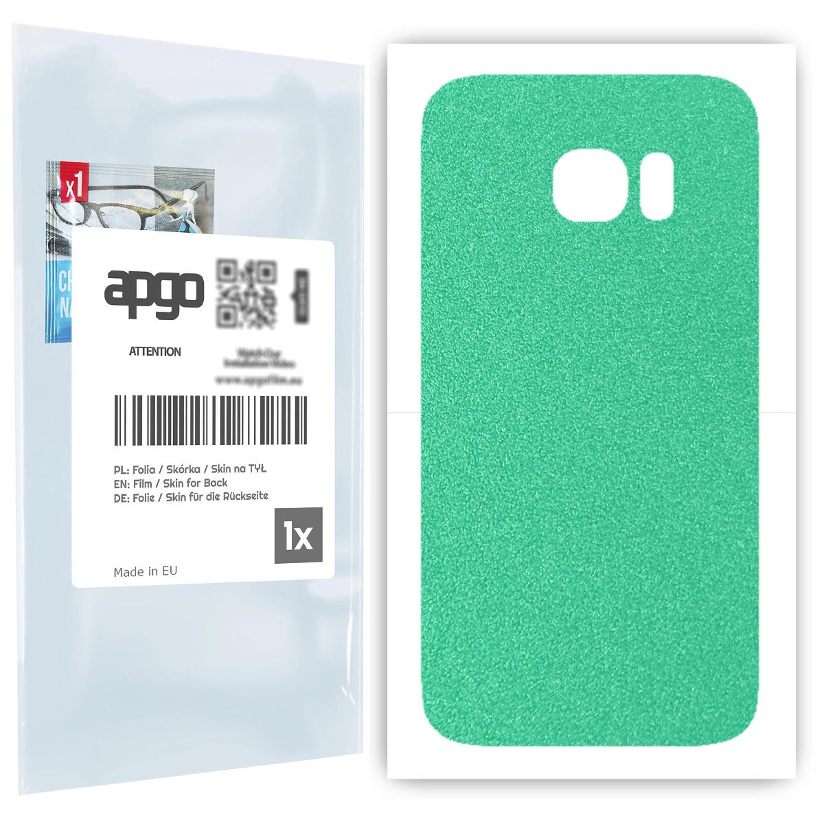 Folia naklejka skórka strukturalna na TYŁ do Samsung Galaxy S7 -  Seledynowy Pastel Matowy Chropowaty Baranek - apgo SKINS