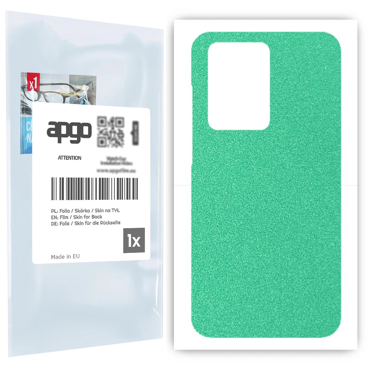 Folia naklejka skórka strukturalna na TYŁ do Samsung Galaxy S20 Ultra -  Seledynowy Pastel Matowy Chropowaty Baranek - apgo SKINS