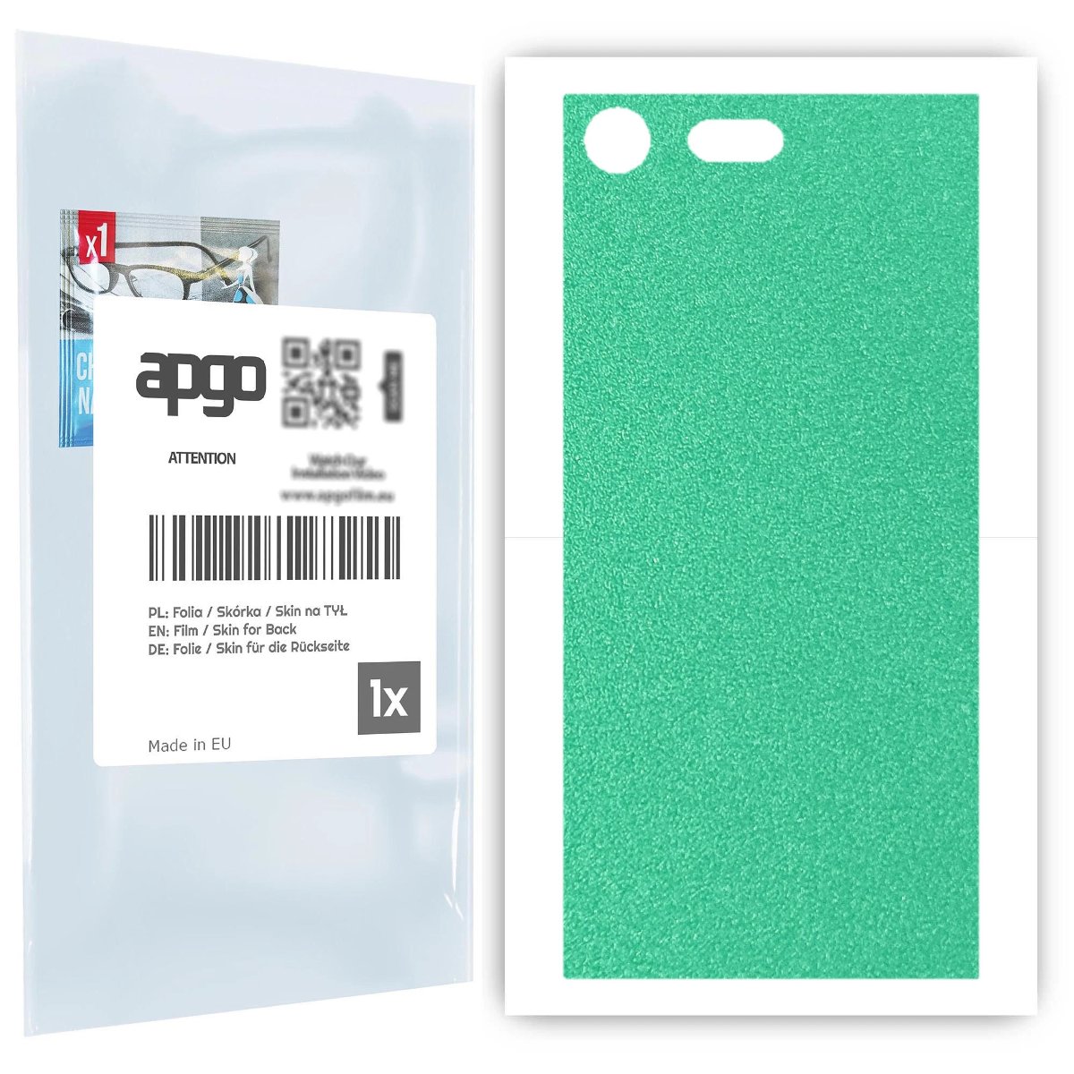 Folia naklejka skórka strukturalna na TYŁ do Sony Xperia XZ Premium -  Seledynowy Pastel Matowy Chropowaty Baranek - apgo SKINS