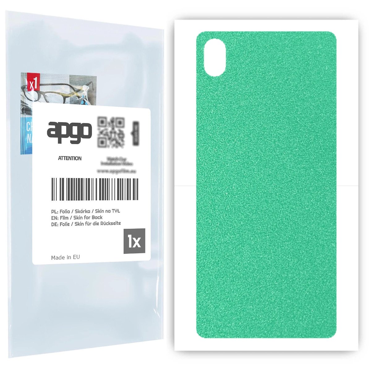 Folia naklejka skórka strukturalna na TYŁ do Sony Xperia L3 -  Seledynowy Pastel Matowy Chropowaty Baranek - apgo SKINS