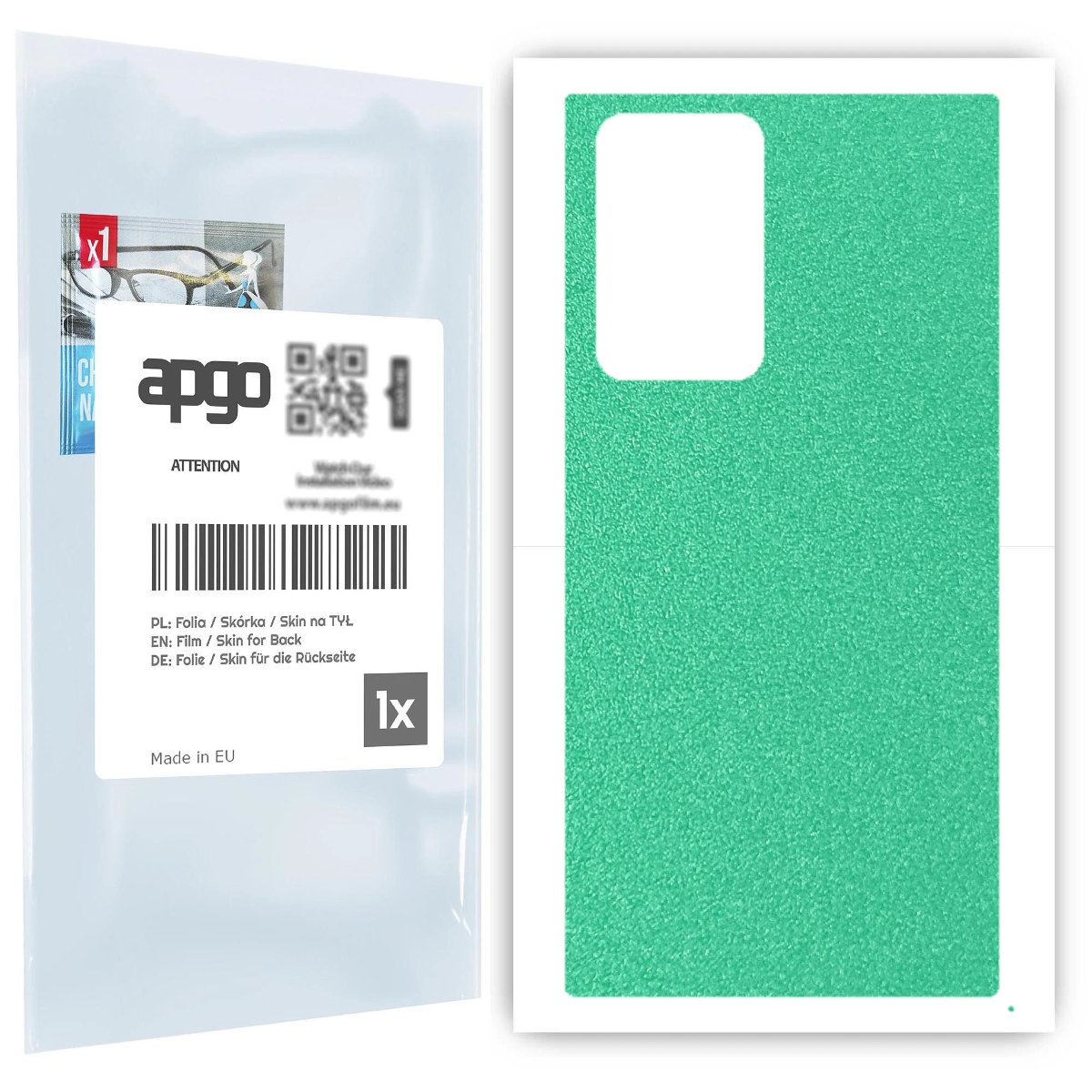 Folia naklejka skórka strukturalna na TYŁ do Samsung Galaxy Note20 Ultra -  Seledynowy Pastel Matowy Chropowaty Baranek - apgo SKINS