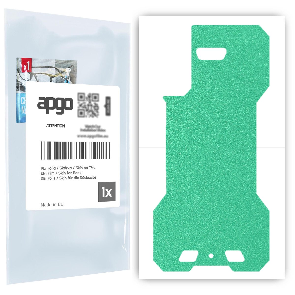 Folia naklejka skórka strukturalna na TYŁ do Cubot King Kong 5 Pro -  Seledynowy Pastel Matowy Chropowaty Baranek - apgo SKINS