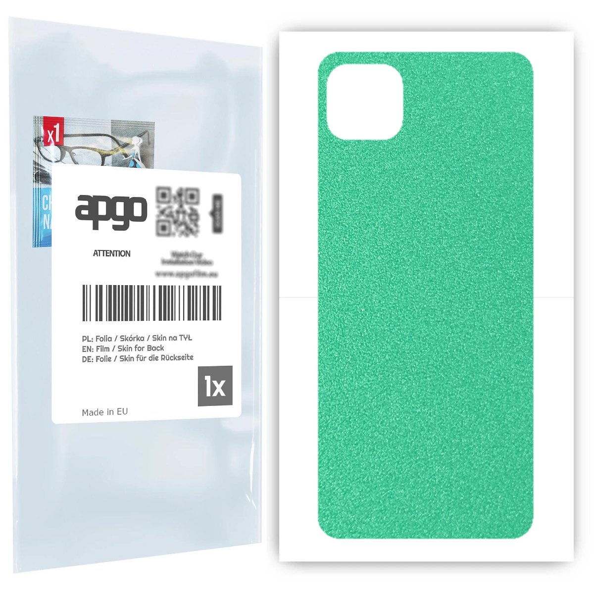 Folia naklejka skórka strukturalna na TYŁ do Samsung Galaxy A22 5G -  Seledynowy Pastel Matowy Chropowaty Baranek - apgo SKINS