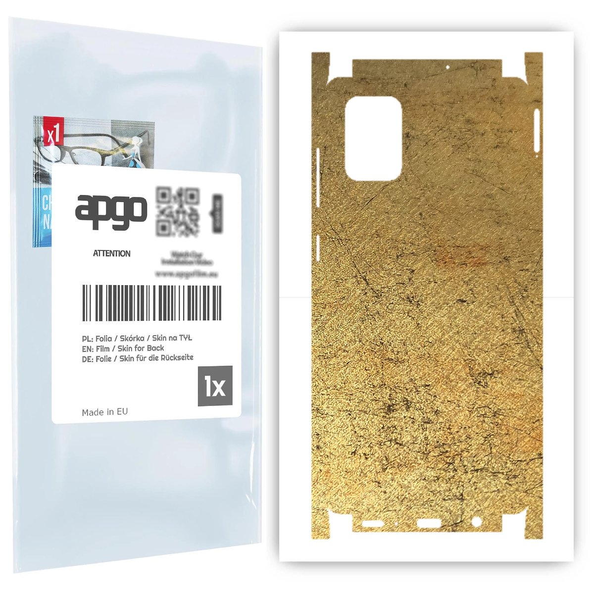 Folia naklejka skórka strukturalna na TYŁ+BOKI do Samsung Galaxy A71 -  Antyczne Złoto - apgo SKINS