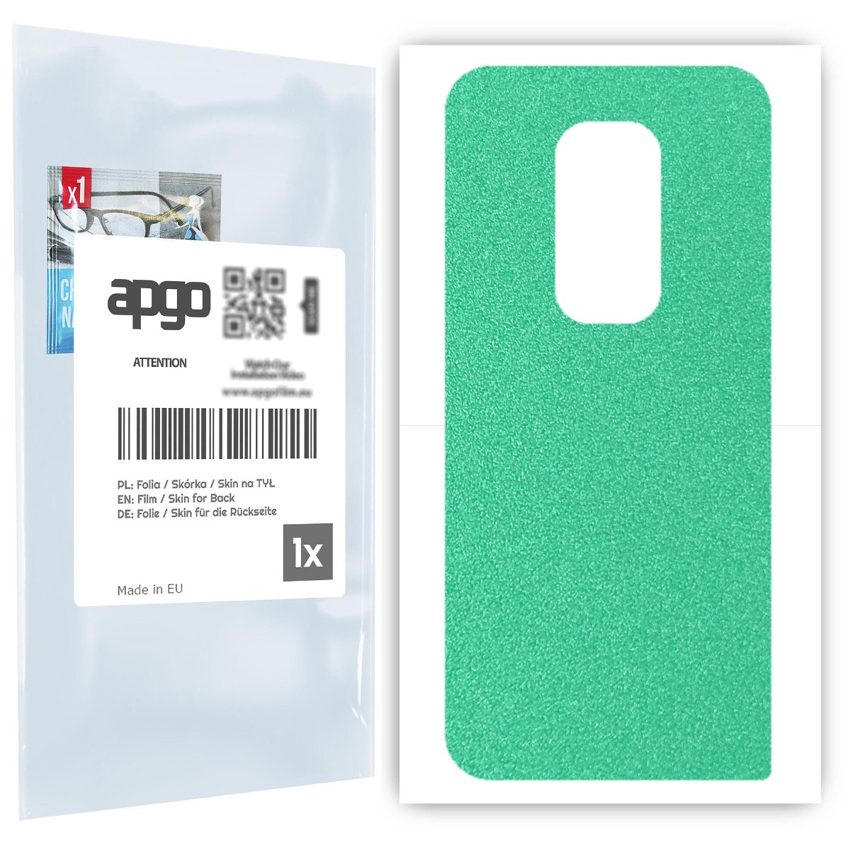 Folia naklejka skórka strukturalna na TYŁ do Motorola Moto Defy 2021 -  Seledynowy Pastel Matowy Chropowaty Baranek - apgo SKINS