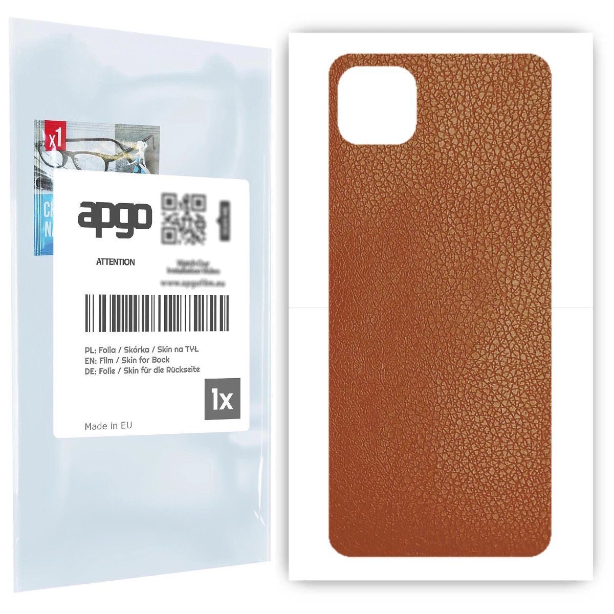 Folia naklejka skórka strukturalna na TYŁ do Samsung Galaxy A22 5G -  Skóra Brązowa - apgo SKINS