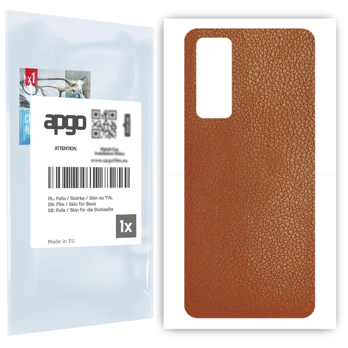 Folia naklejka skórka strukturalna na TYŁ do Huawei P Smart 2021 NFC -  Skóra Brązowa - apgo SKINS