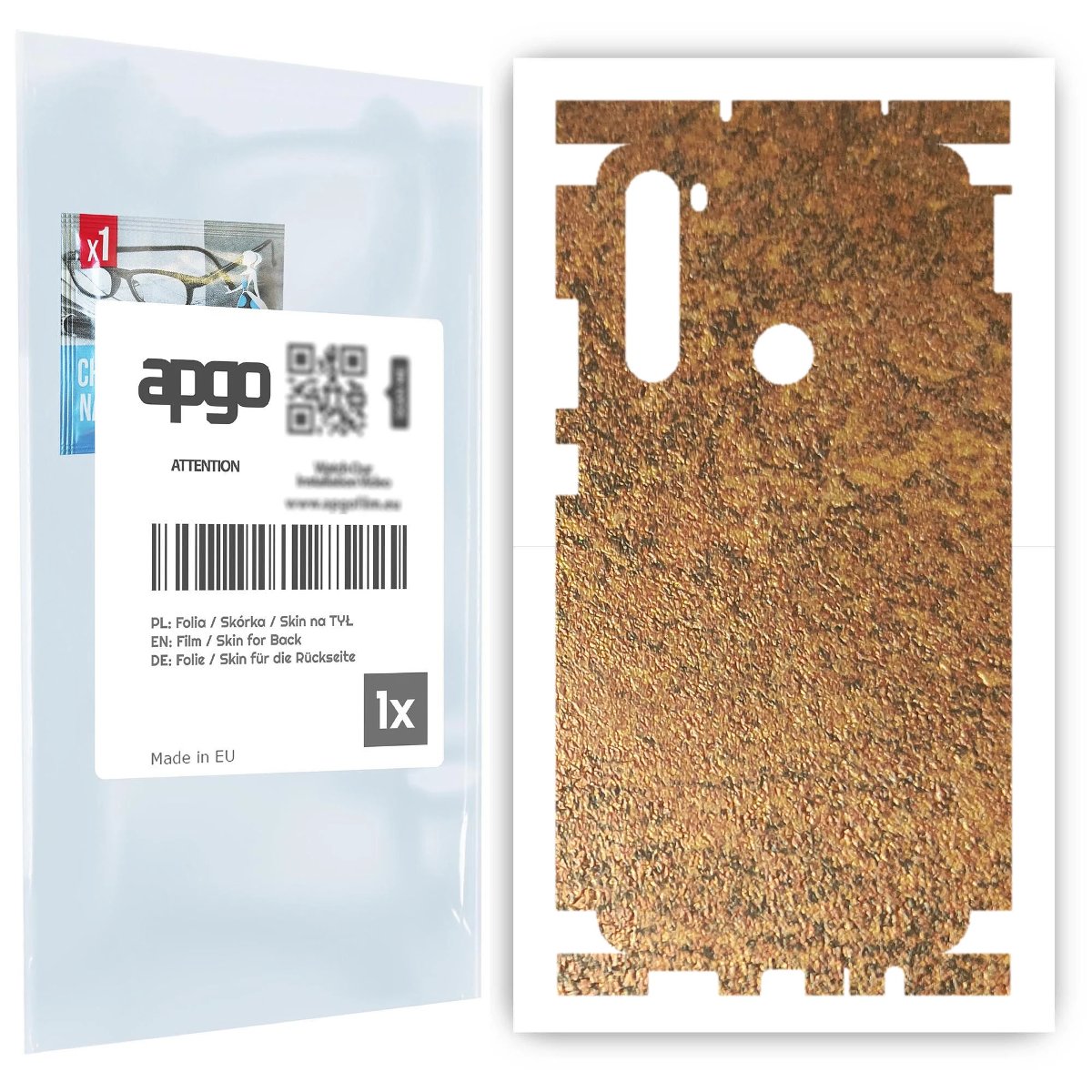 Folia naklejka skórka strukturalna na TYŁ+BOKI do Xiaomi Redmi Note 8T -  Zardzewiała Miedź - apgo SKINS