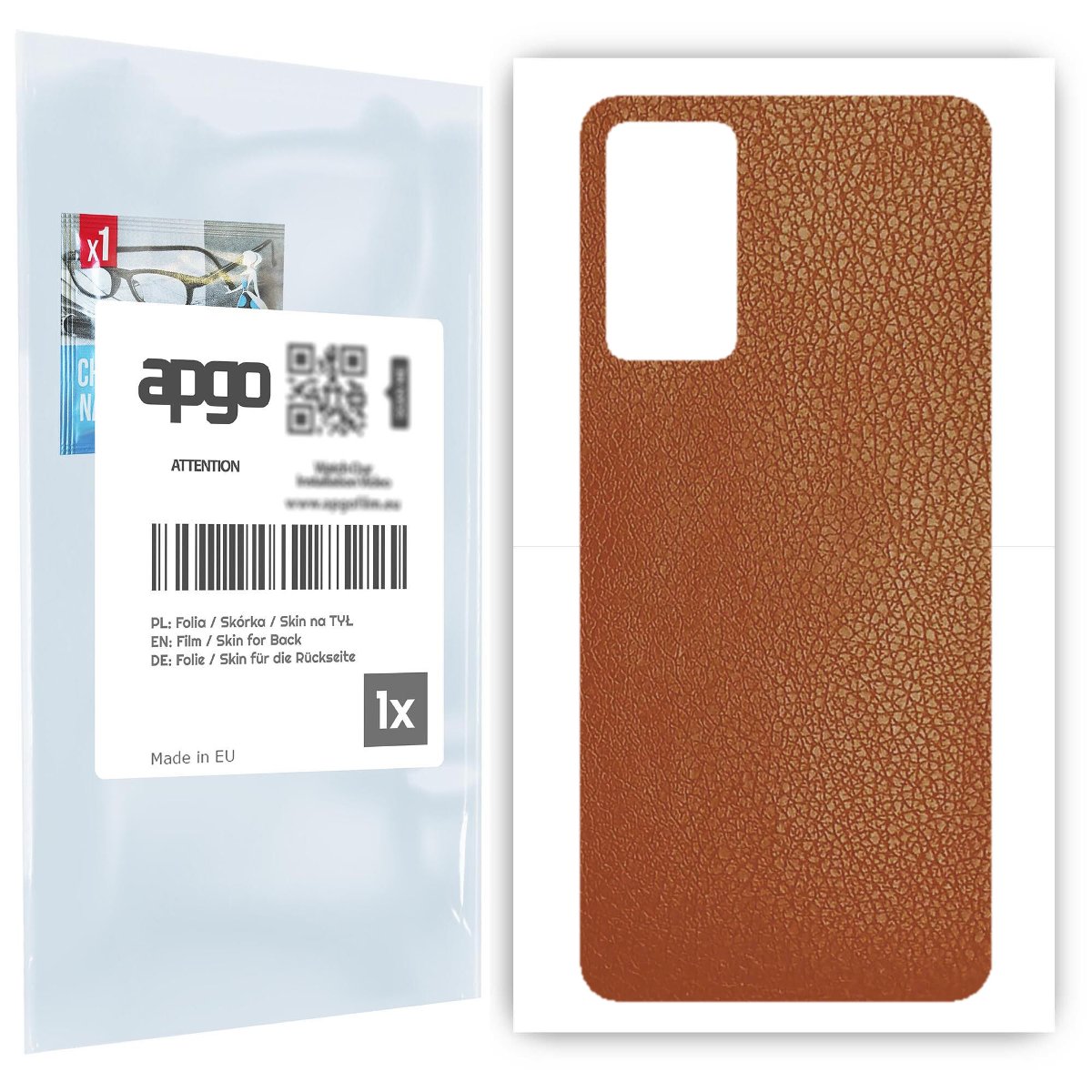 Folia naklejka skórka strukturalna na TYŁ do Xiaomi Redmi Note 11 Pro -  Skóra Brązowa - apgo SKINS