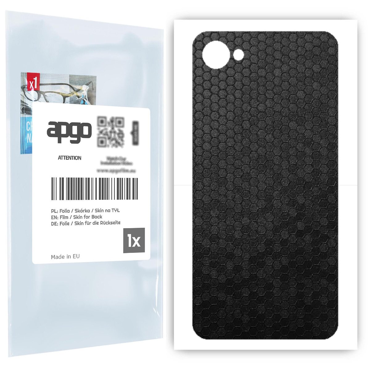 Folia naklejka skórka strukturalna na TYŁ do HTC Desire 12 -  Plaster Miodu Czarny - apgo SKINS