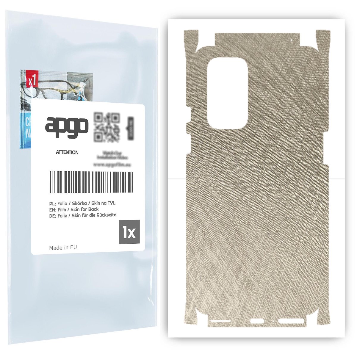 Folia naklejka skórka strukturalna na TYŁ+BOKI do OnePlus 9 -  Tytan Srebrny - apgo SKINS