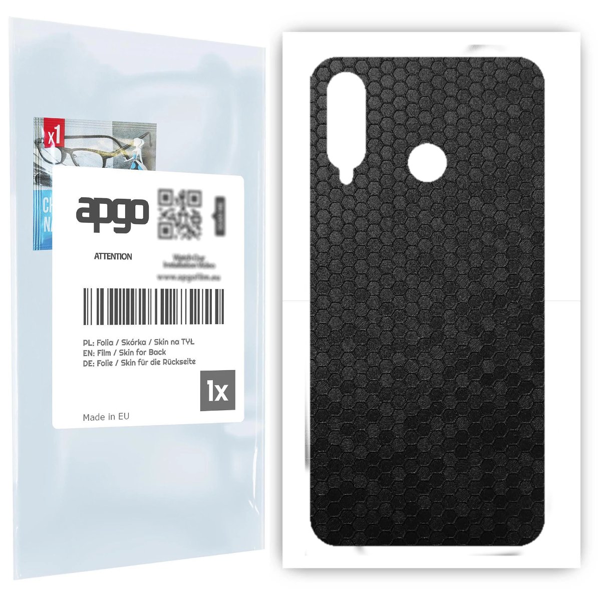Folia naklejka skórka strukturalna na TYŁ do Huawei P30 lite New Edition -  Plaster Miodu Czarny - apgo SKINS