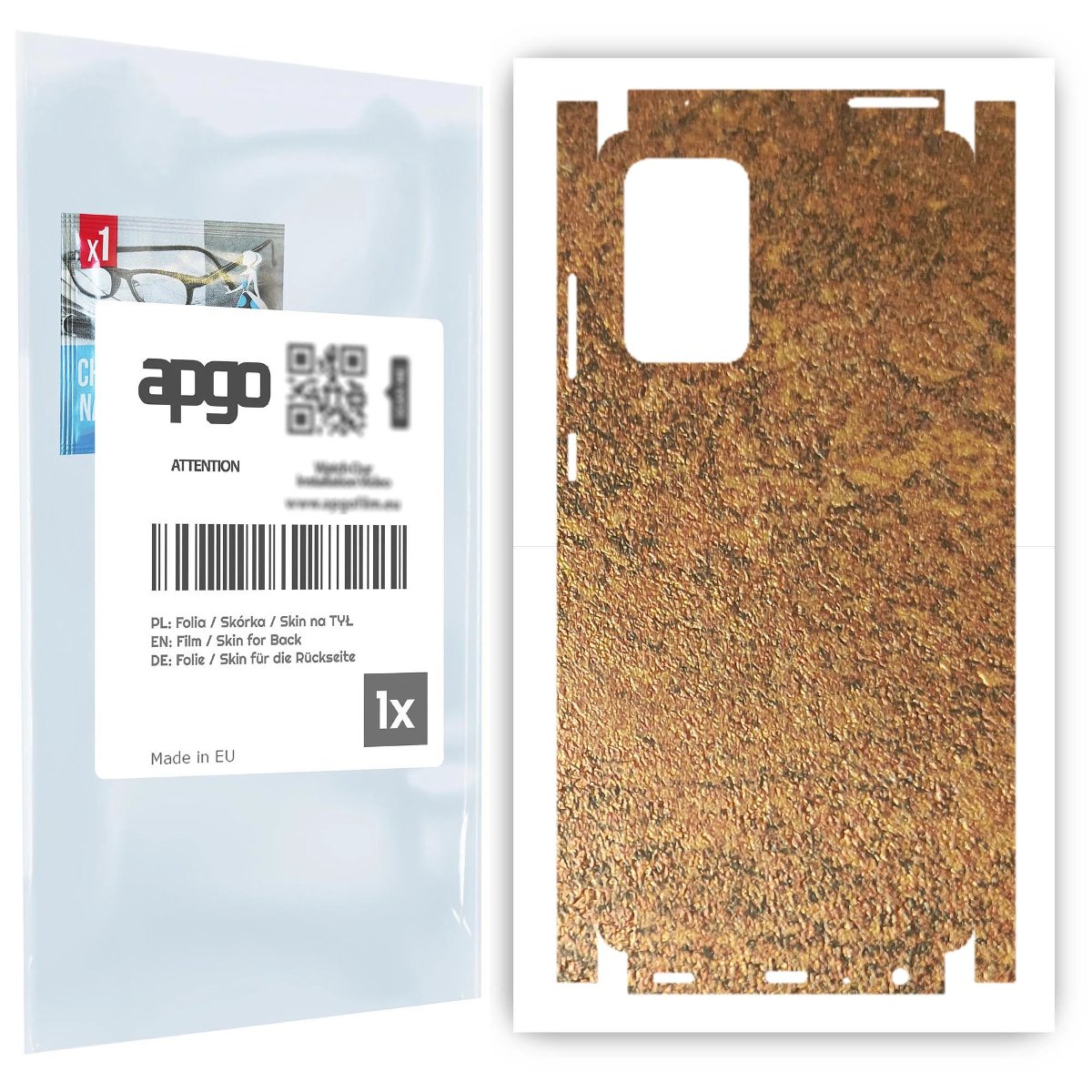 Folia naklejka skórka strukturalna na TYŁ+BOKI do Samsung Galaxy A72 -  Zardzewiała Miedź - apgo SKINS