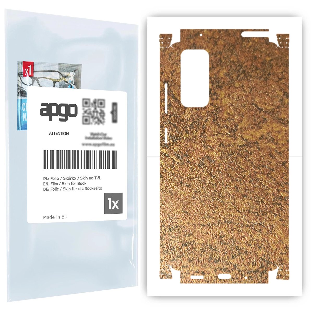 Folia naklejka skórka strukturalna na TYŁ+BOKI do Samsung Galaxy S20 FE -  Zardzewiała Miedź - apgo SKINS