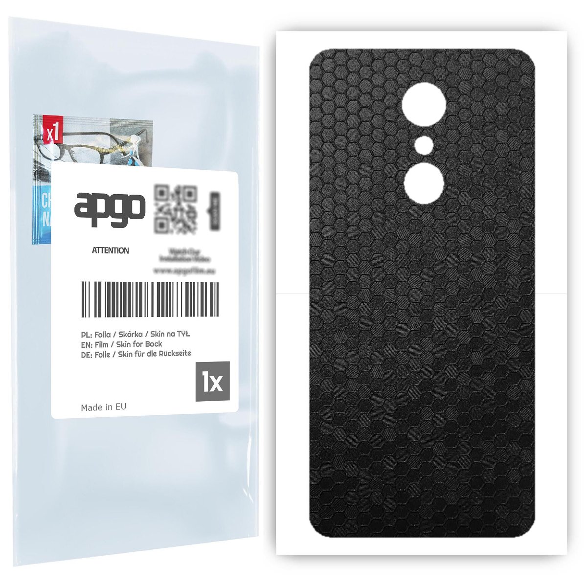 Folia naklejka skórka strukturalna na TYŁ do LG G7 Fit -  Plaster Miodu Czarny - apgo SKINS