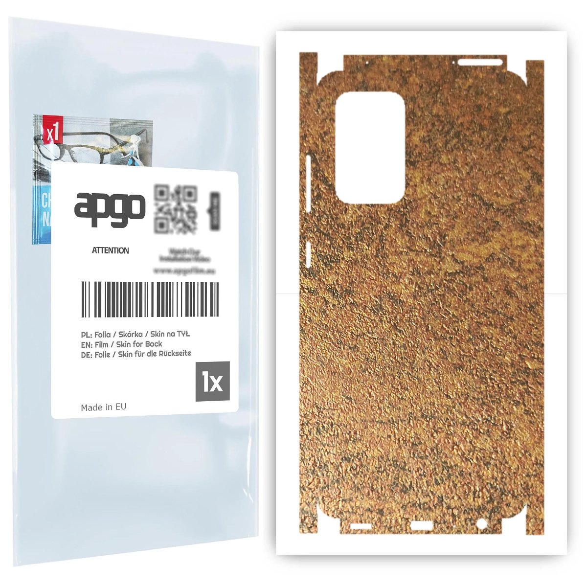 Folia naklejka skórka strukturalna na TYŁ+BOKI do Samsung Galaxy A52 5G -  Zardzewiała Miedź - apgo SKINS