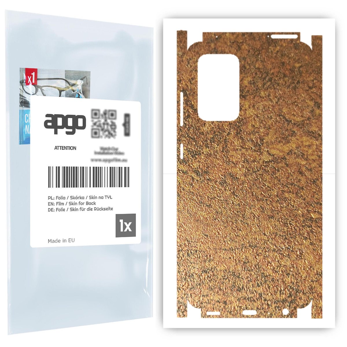 Folia naklejka skórka strukturalna na TYŁ+BOKI do Samsung Galaxy A52 4G -  Zardzewiała Miedź - apgo SKINS