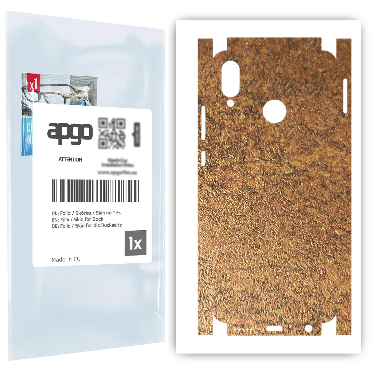 Folia naklejka skórka strukturalna na TYŁ+BOKI do Huawei P20 lite -  Zardzewiała Miedź - apgo SKINS