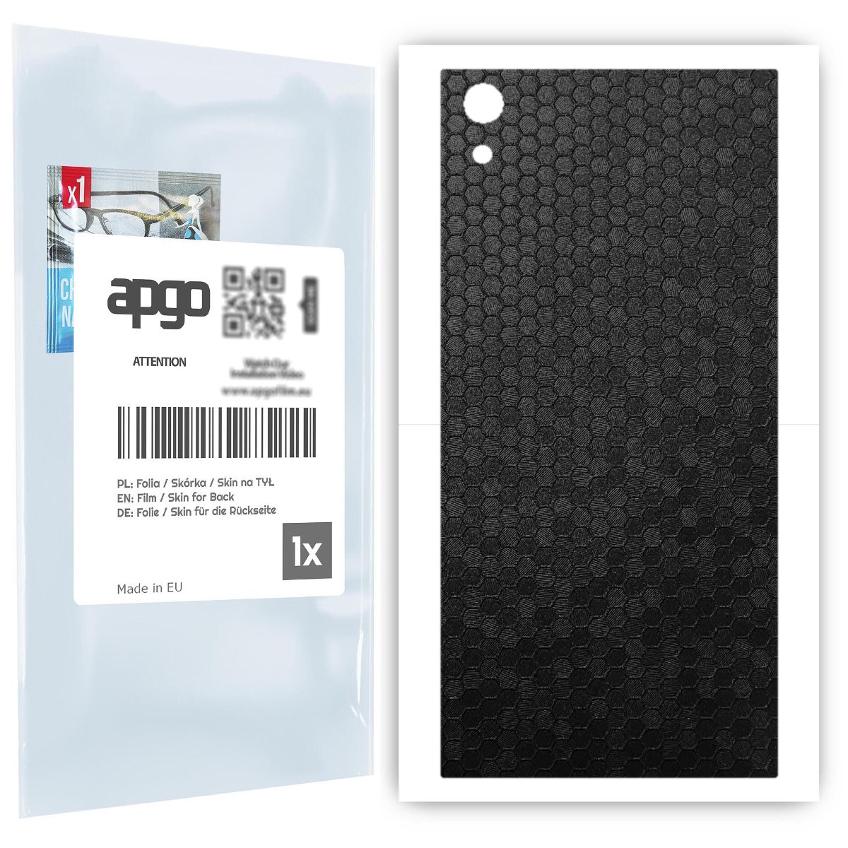 Folia naklejka skórka strukturalna na TYŁ do Sony Xperia XA1 Ultra -  Plaster Miodu Czarny - apgo SKINS