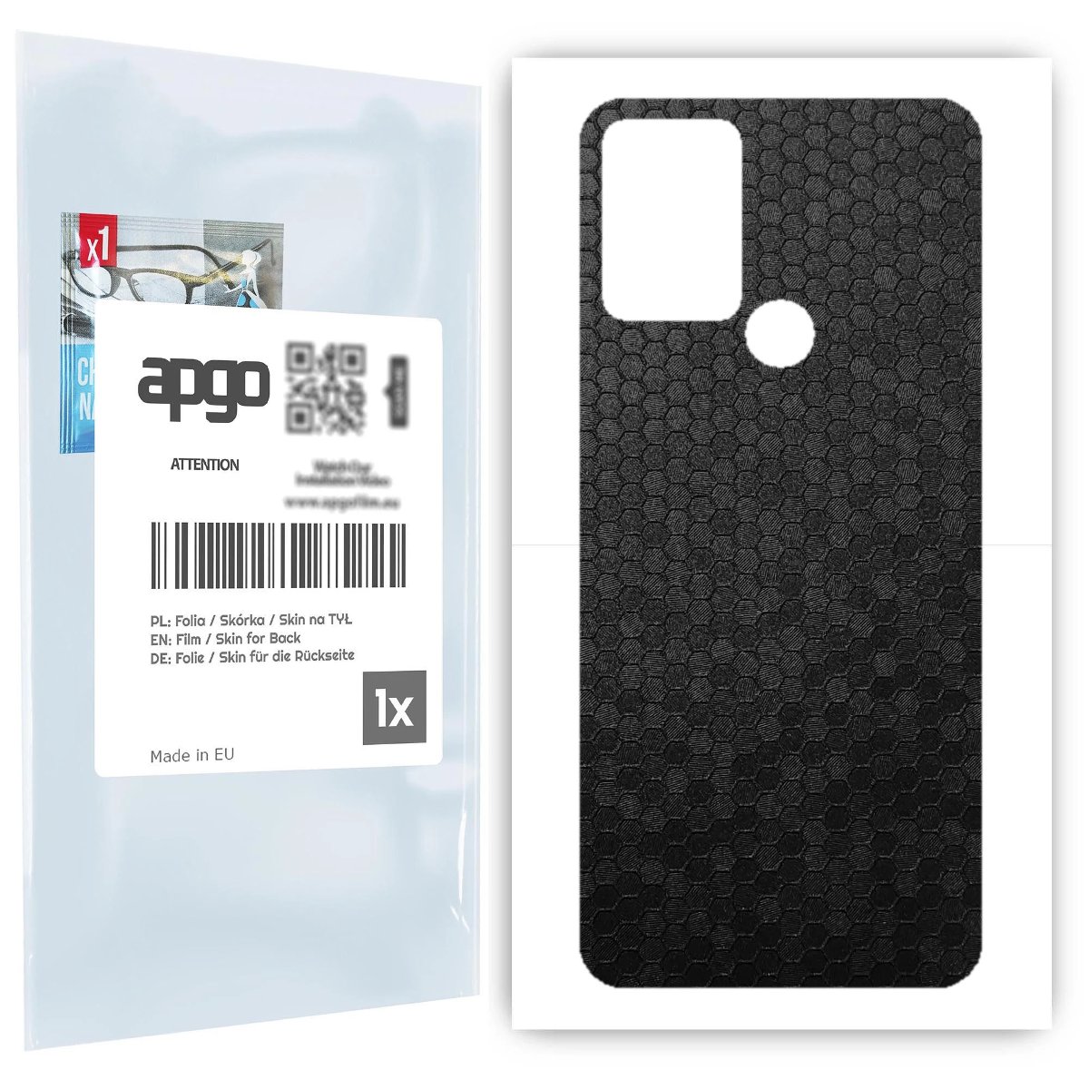 Folia naklejka skórka strukturalna na TYŁ do HTC Desire 20+ -  Plaster Miodu Czarny - apgo SKINS