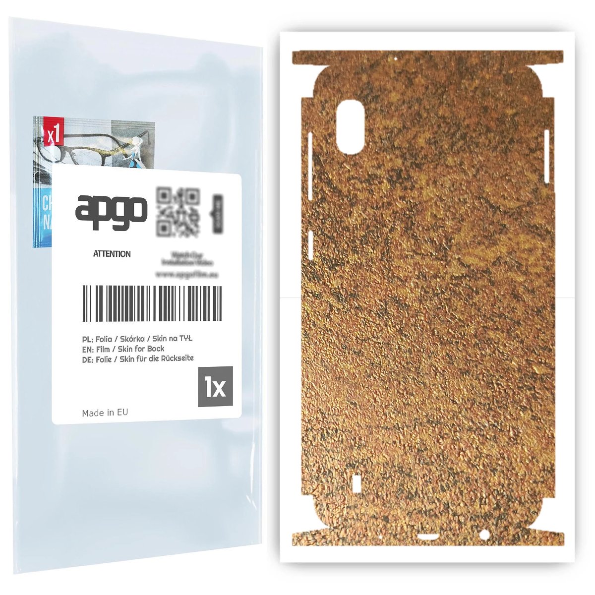 Folia naklejka skórka strukturalna na TYŁ+BOKI do Samsung Galaxy A10 -  Zardzewiała Miedź - apgo SKINS
