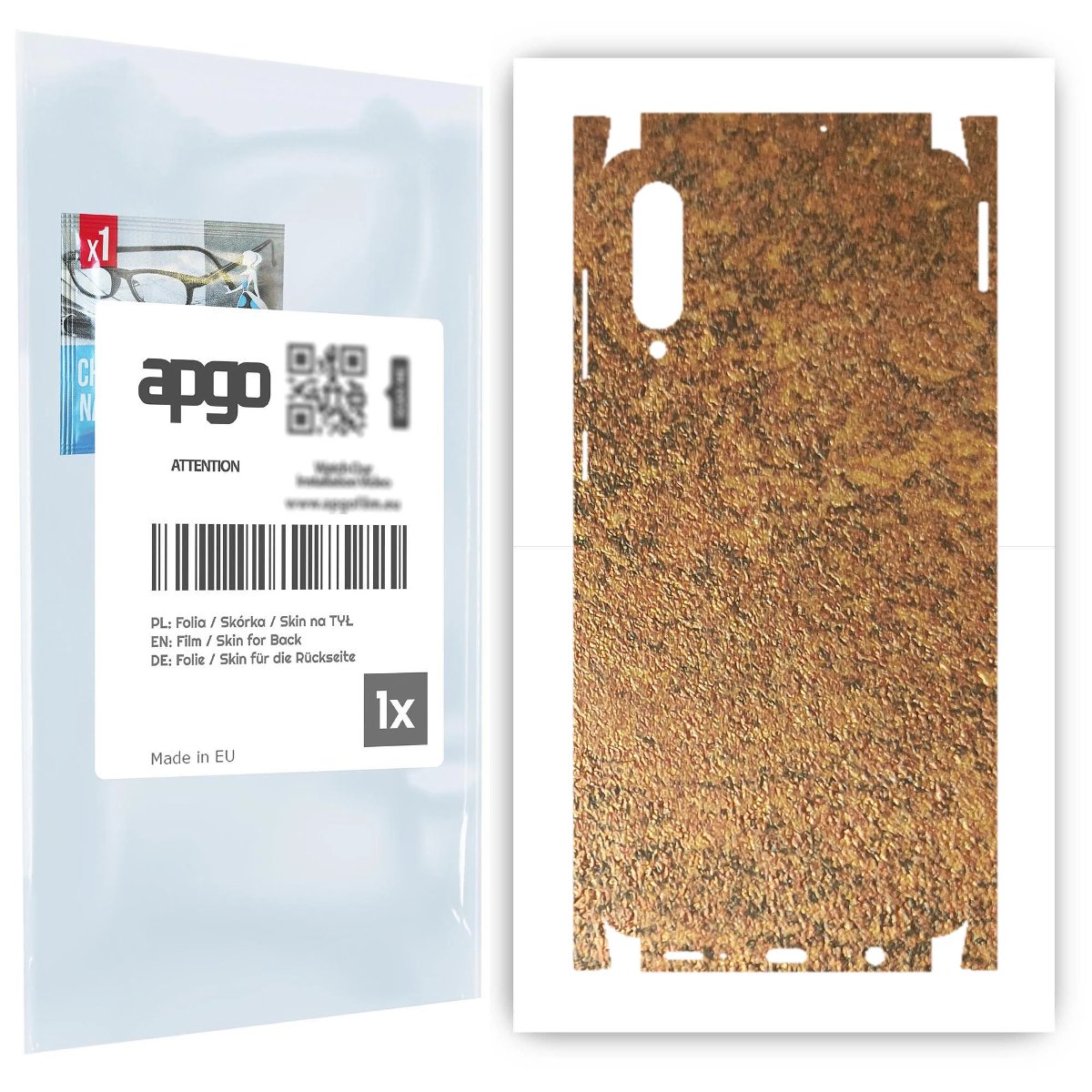 Folia naklejka skórka strukturalna na TYŁ+BOKI do Samsung Galaxy A50s -  Zardzewiała Miedź - apgo SKINS