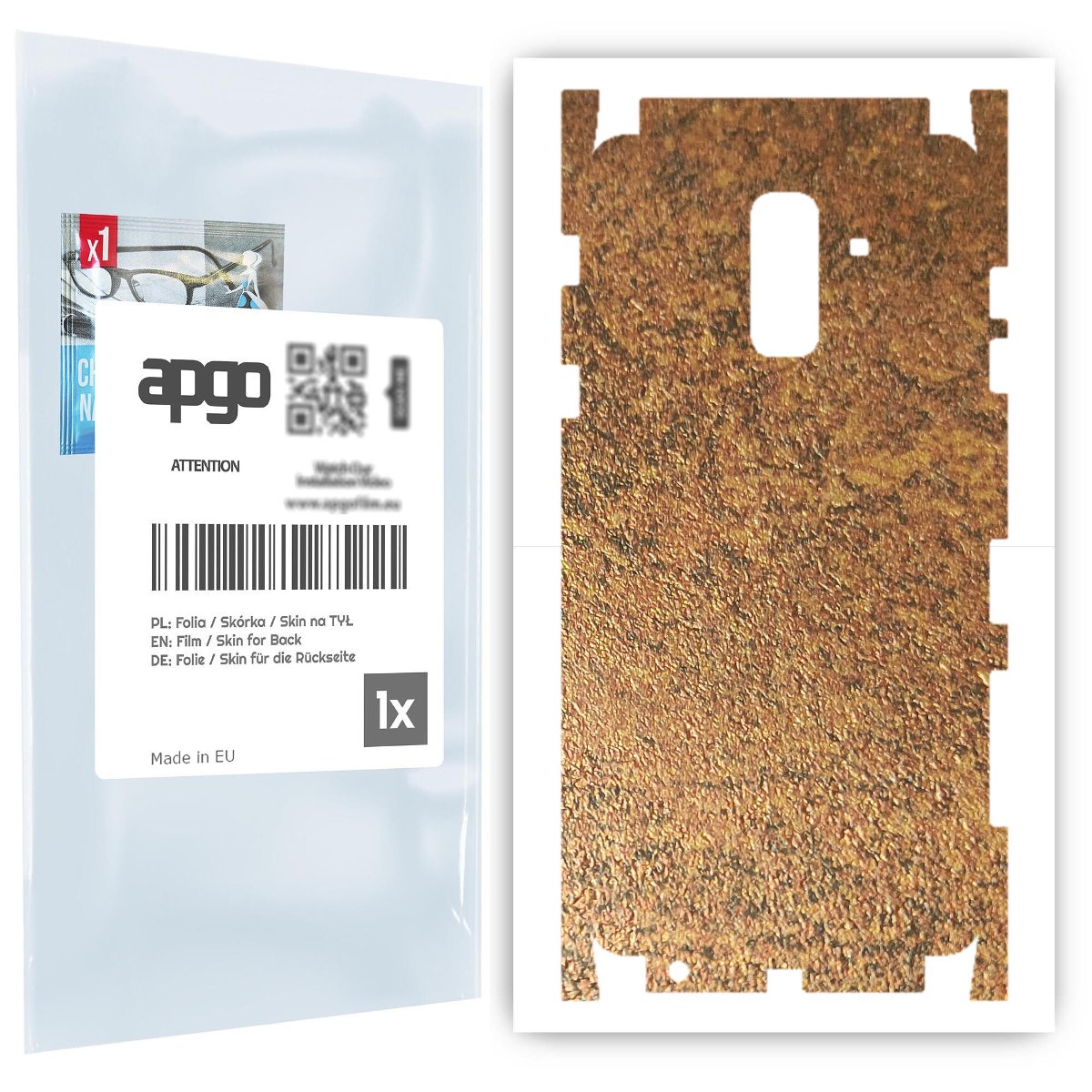 Folia naklejka skórka strukturalna na TYŁ+BOKI do Samsung Galaxy A6+ (2018) -  Zardzewiała Miedź - apgo SKINS