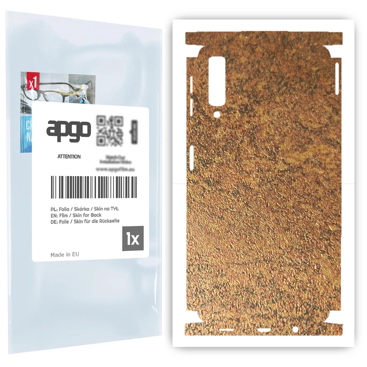 Folia naklejka skórka strukturalna na TYŁ+BOKI do Samsung Galaxy A7 (2018) -  Zardzewiała Miedź - apgo SKINS