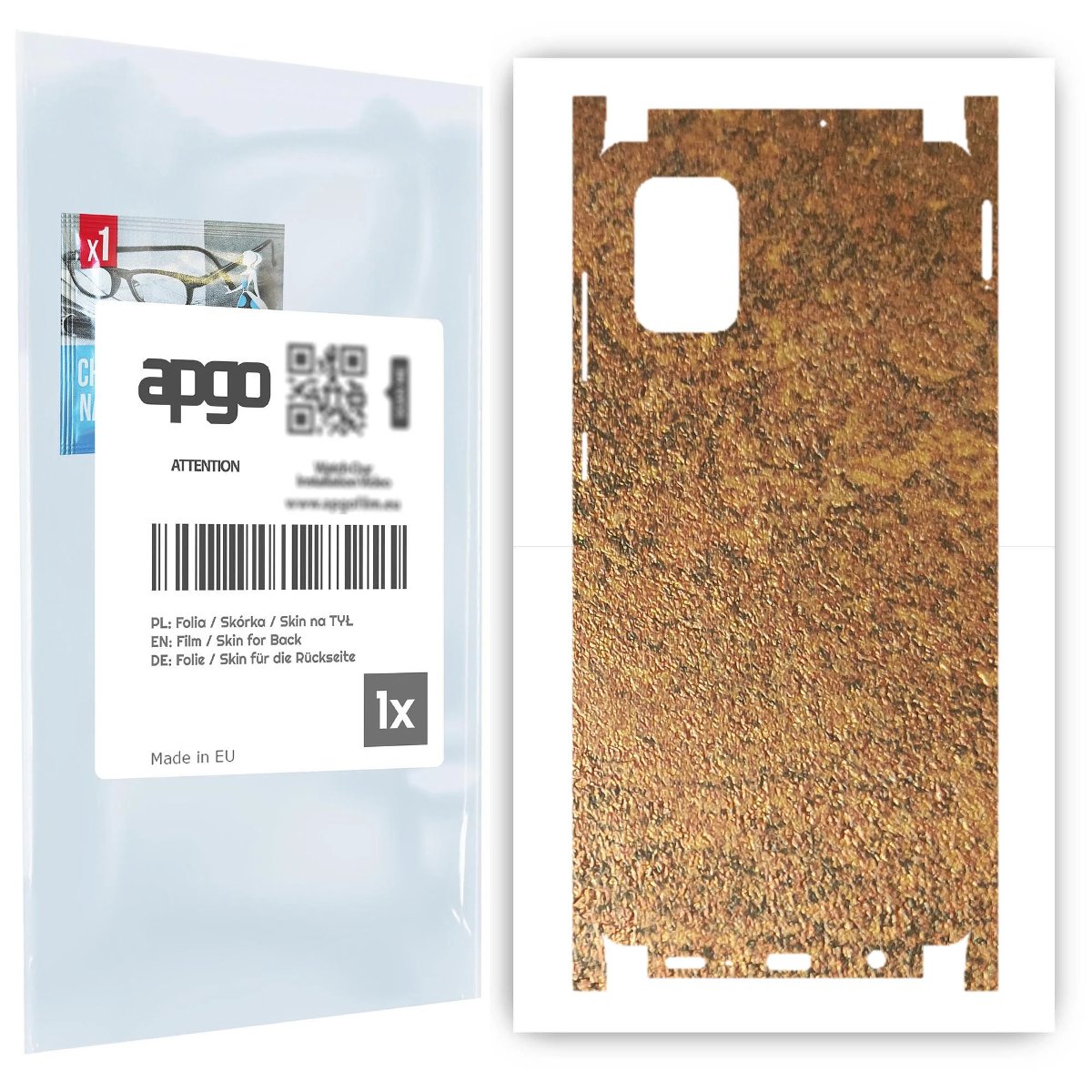 Folia naklejka skórka strukturalna na TYŁ+BOKI do Samsung Galaxy A71 -  Zardzewiała Miedź - apgo SKINS