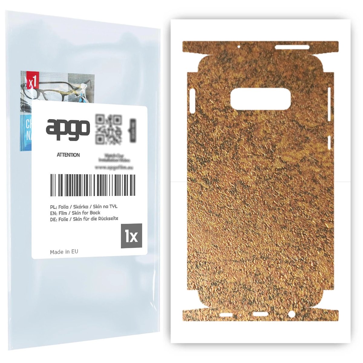 Folia naklejka skórka strukturalna na TYŁ+BOKI do Samsung Galaxy S10e -  Zardzewiała Miedź - apgo SKINS
