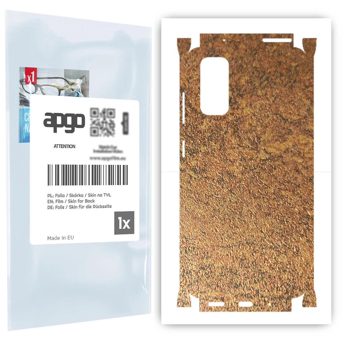 Folia naklejka skórka strukturalna na TYŁ+BOKI do Samsung Galaxy S20 Ultra 5G -  Zardzewiała Miedź - apgo SKINS