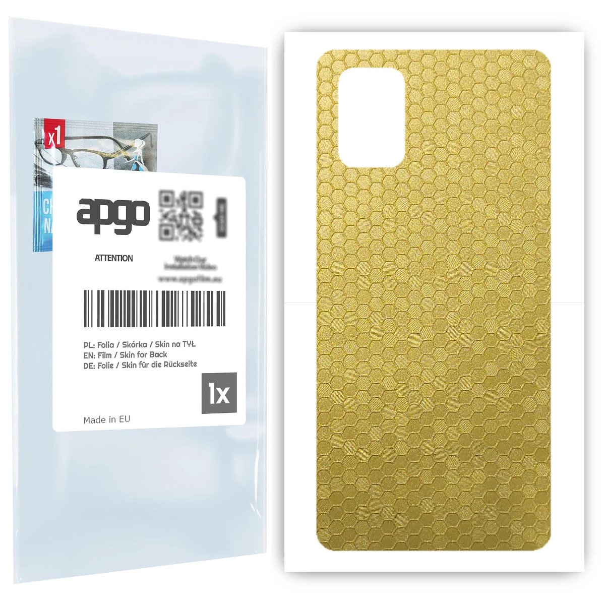 Folia naklejka skórka strukturalna na TYŁ do Samsung Galaxy A71 -  Plaster Miodu Złoty - apgo SKINS