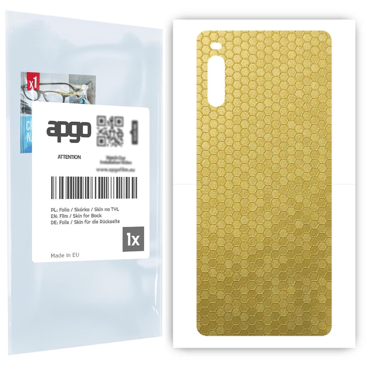 Folia naklejka skórka strukturalna na TYŁ do Sony Xperia L4 -  Plaster Miodu Złoty - apgo SKINS