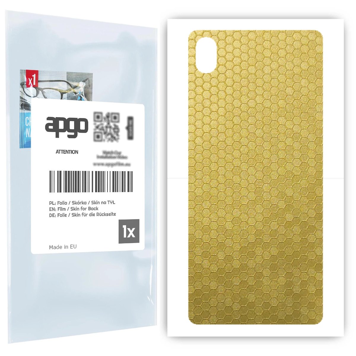 Folia naklejka skórka strukturalna na TYŁ do Sony Xperia L3 -  Plaster Miodu Złoty - apgo SKINS