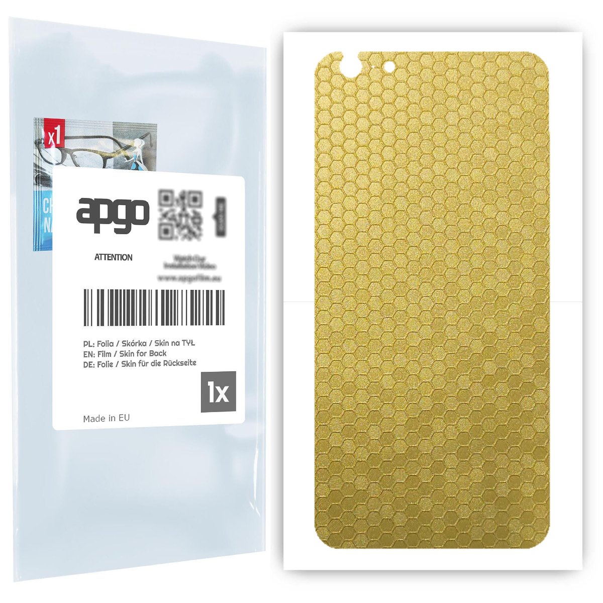 Folia naklejka skórka strukturalna na TYŁ do Apple iPhone 6s Plus -  Plaster Miodu Złoty - apgo SKINS