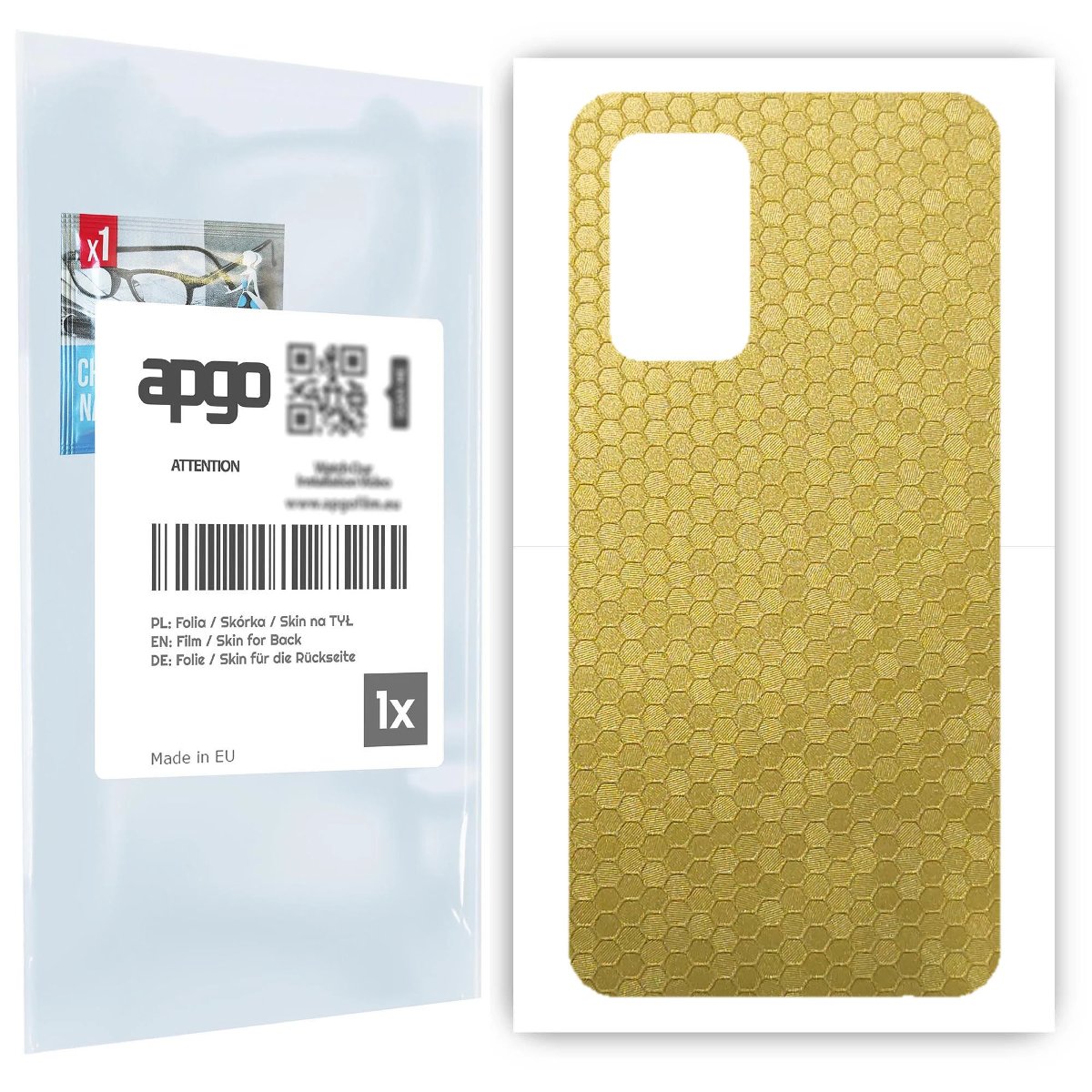 Folia naklejka skórka strukturalna na TYŁ do Samsung Galaxy A52 5G -  Plaster Miodu Złoty - apgo SKINS