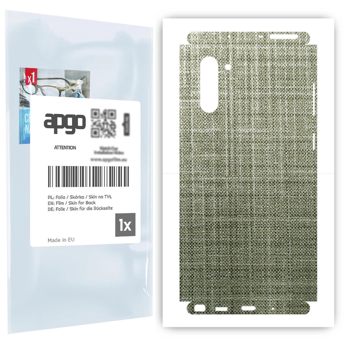 Folia naklejka skórka strukturalna na TYŁ+BOKI do Samsung Galaxy Note 10 -  Tkanina Lniana - apgo SKINS
