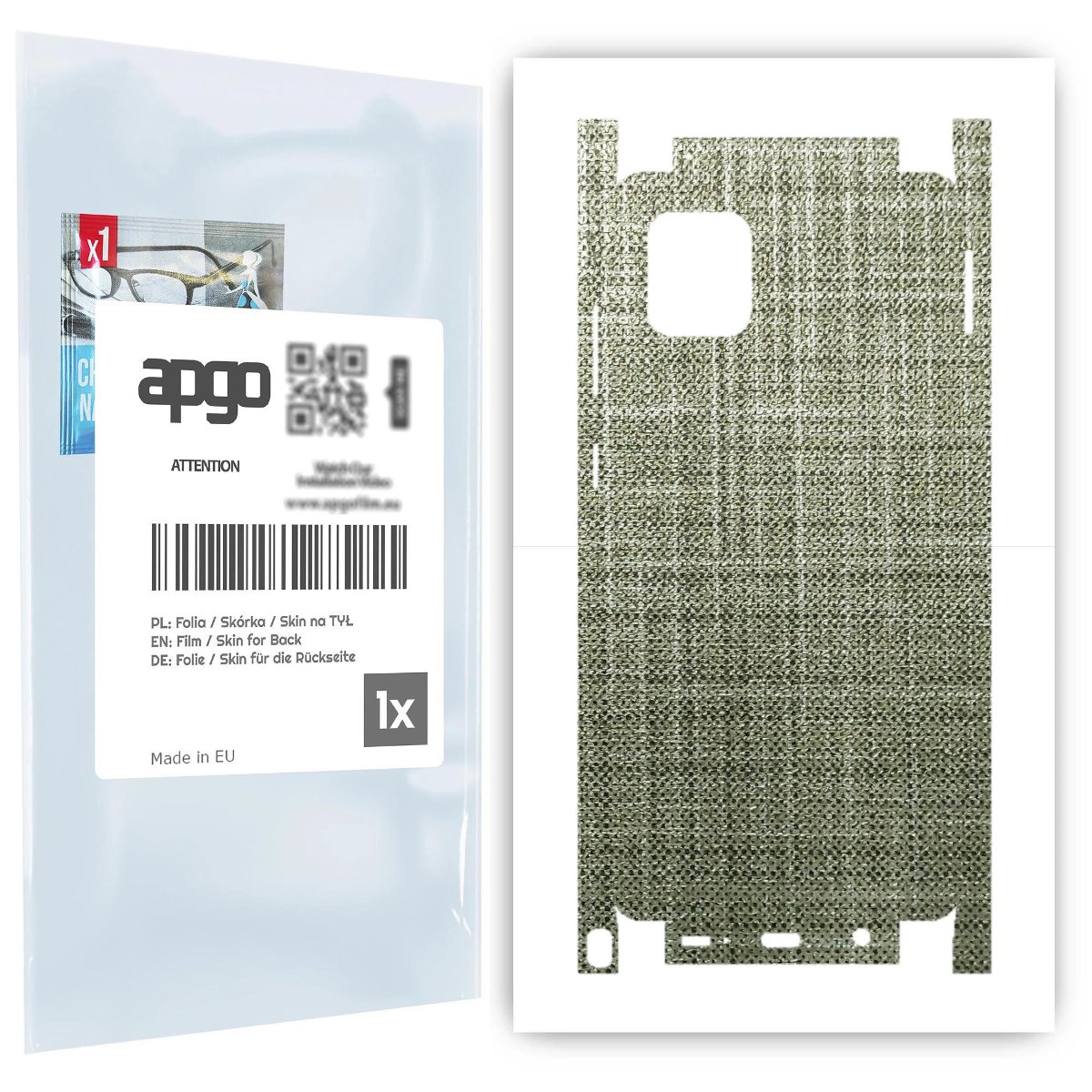 Folia naklejka skórka strukturalna na TYŁ+BOKI do Samsung Galaxy Note 10 Lite -  Tkanina Lniana - apgo SKINS