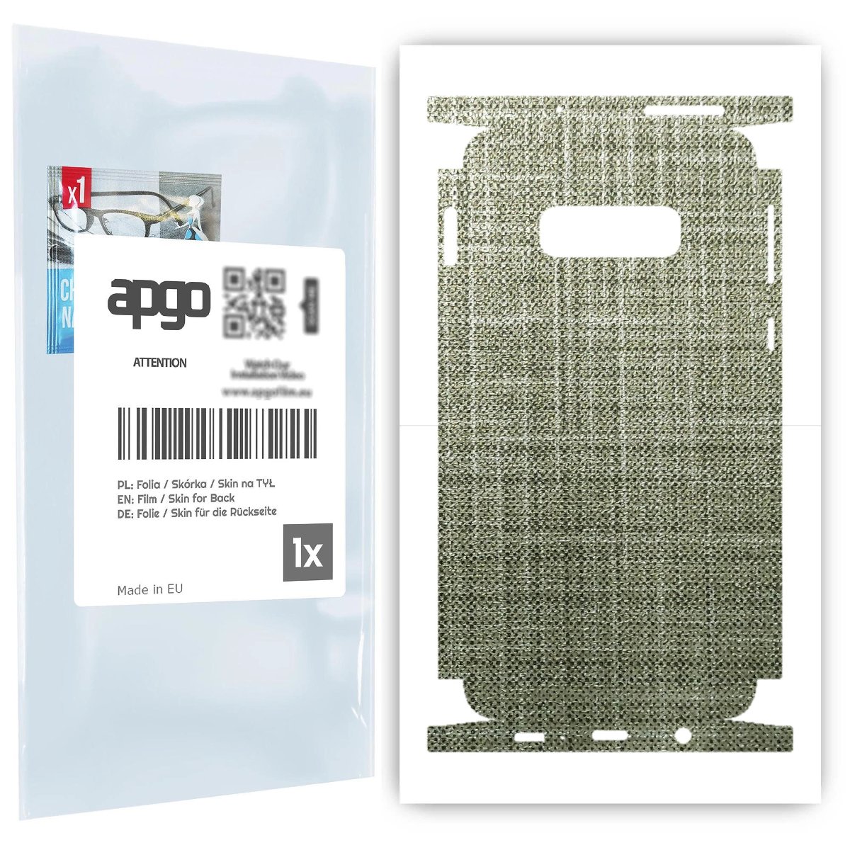 Folia naklejka skórka strukturalna na TYŁ+BOKI do Samsung Galaxy S10e -  Tkanina Lniana - apgo SKINS