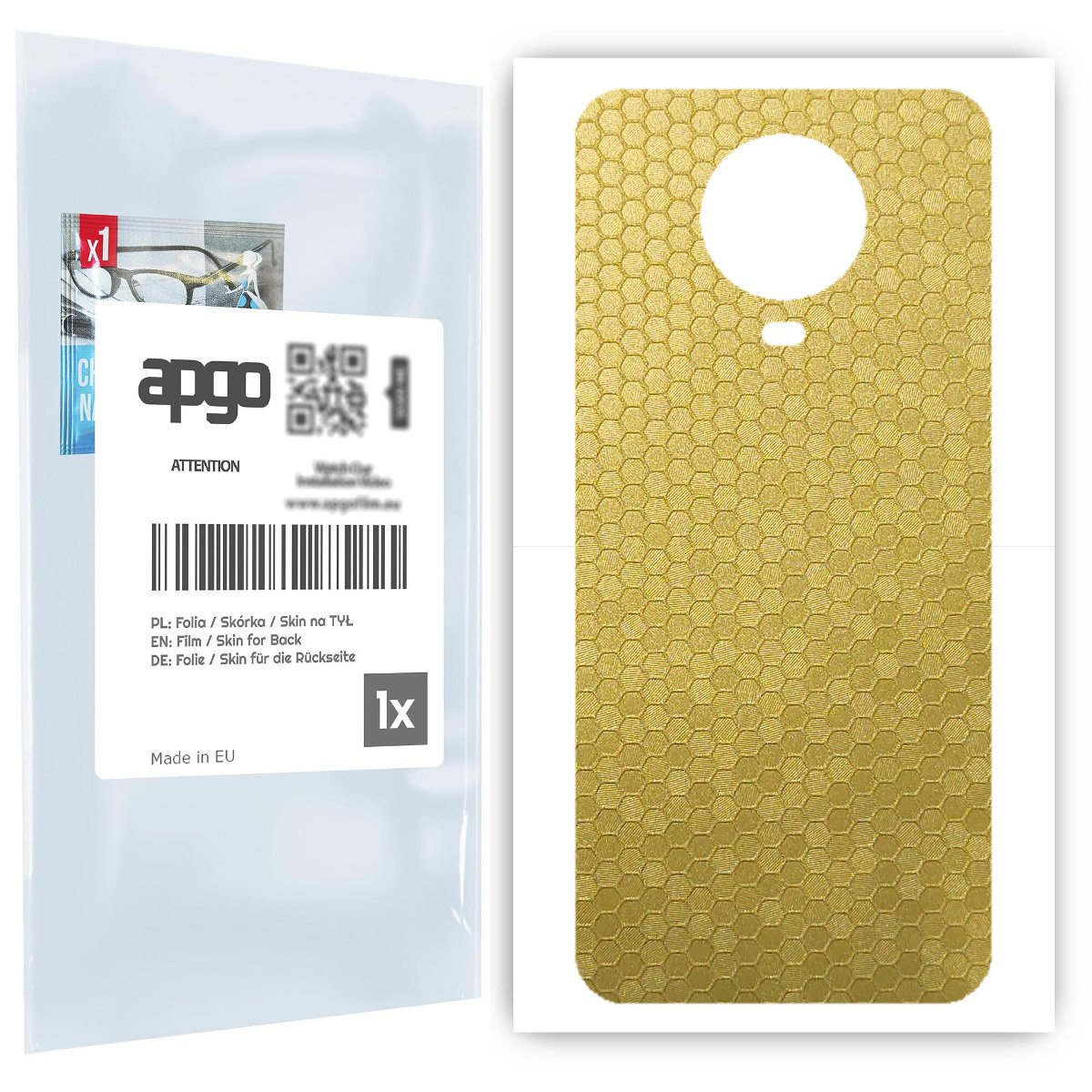 Folia naklejka skórka strukturalna na TYŁ do Nokia G20 -  Plaster Miodu Złoty - apgo SKINS