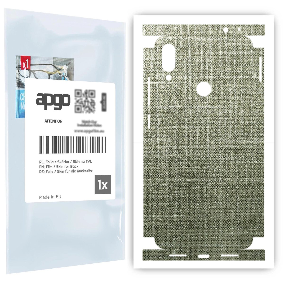 Folia naklejka skórka strukturalna na TYŁ+BOKI do Xiaomi Redmi Note 7 -  Tkanina Lniana - apgo SKINS