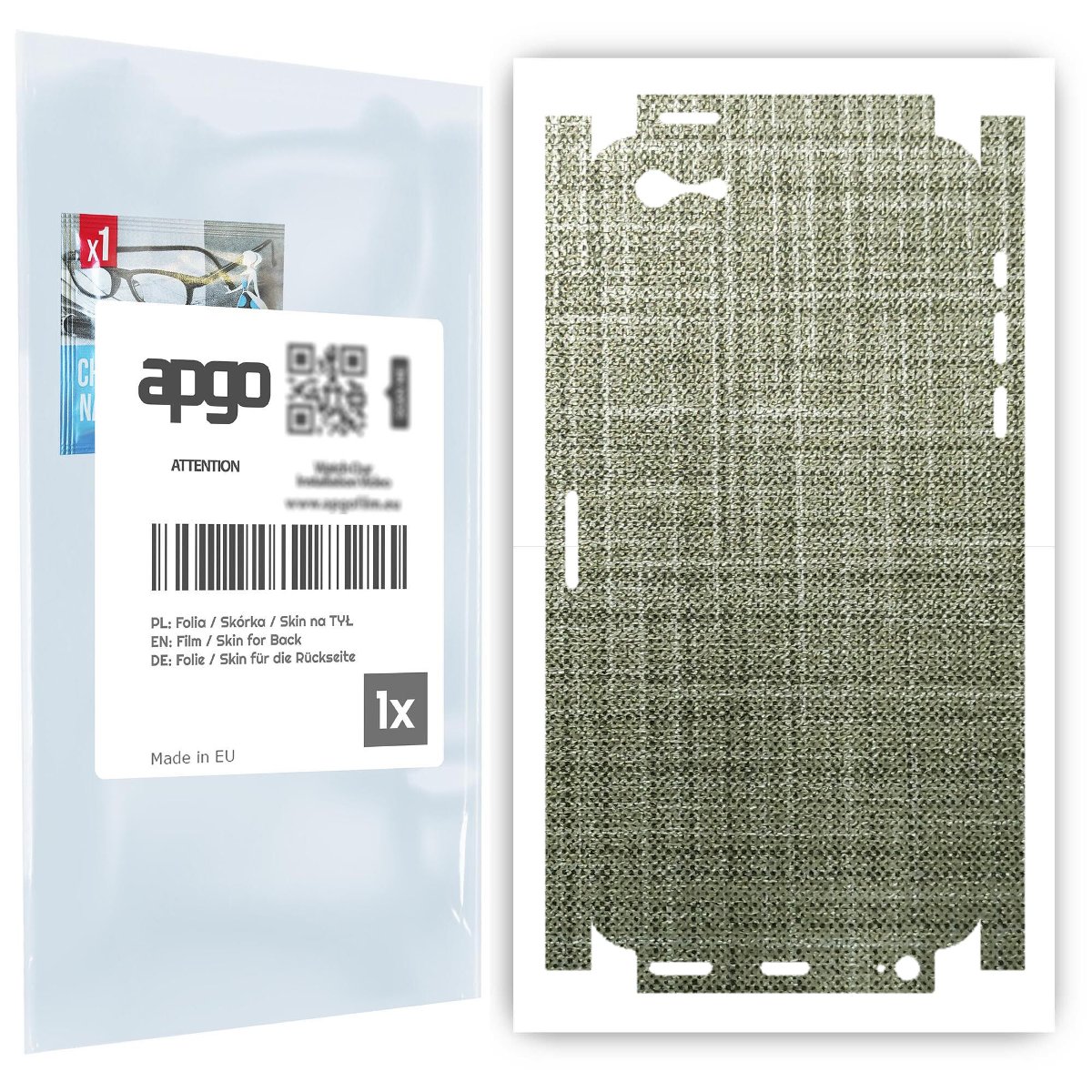 Folia naklejka skórka strukturalna na TYŁ+BOKI do Apple iPhone 5 -  Tkanina Lniana - apgo SKINS