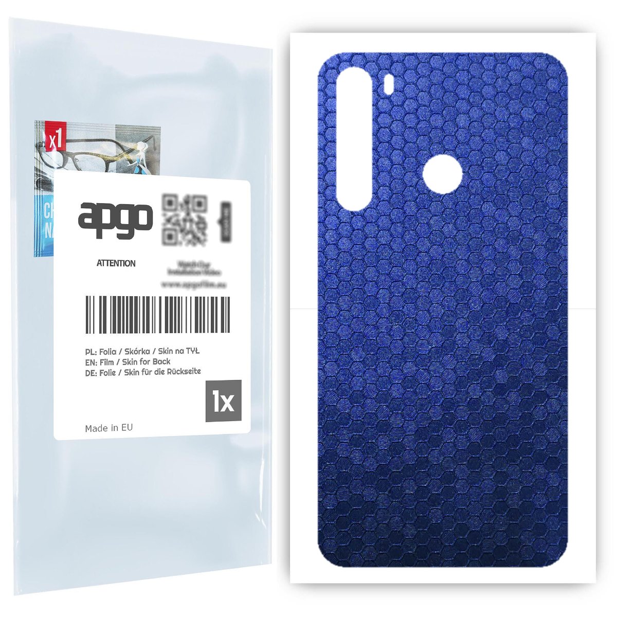 Folia naklejka skórka strukturalna na TYŁ do HTC Desire 20 Pro -  Plaster Miodu Niebieski - apgo SKINS