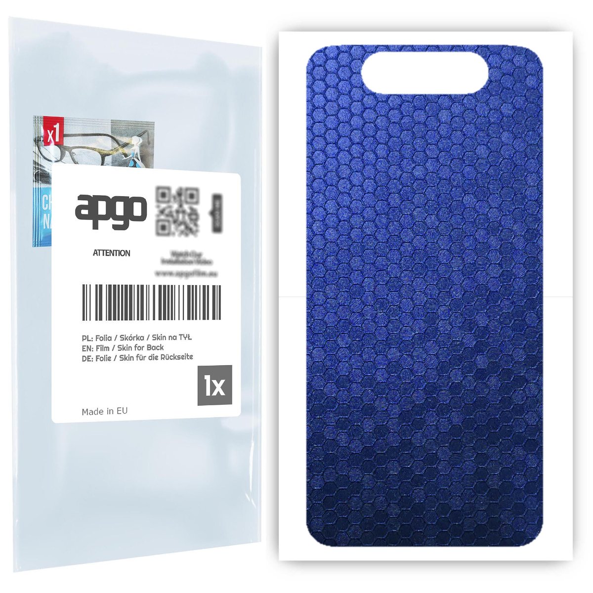 Folia naklejka skórka strukturalna na TYŁ do Samsung Galaxy A80 -  Plaster Miodu Niebieski - apgo SKINS