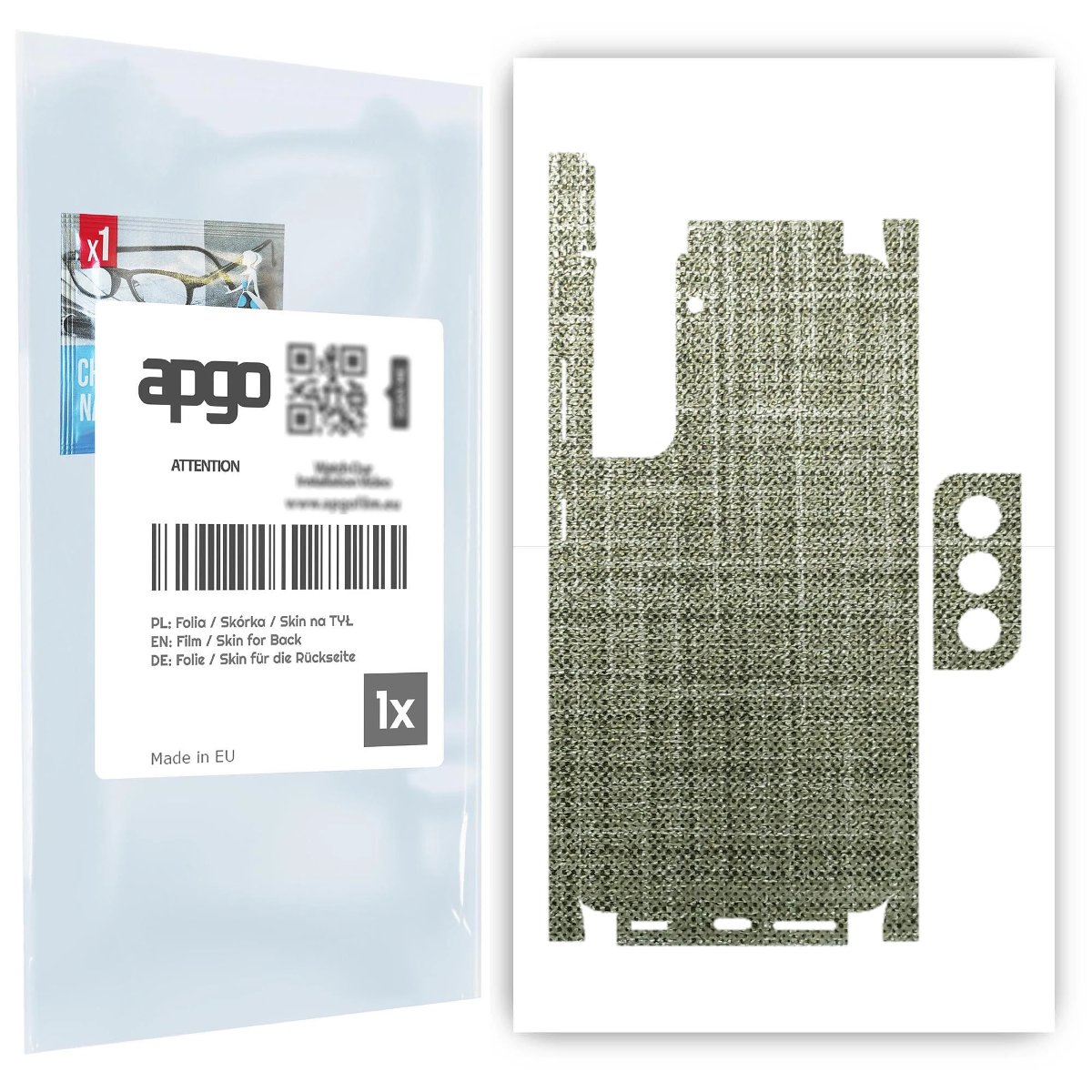 Folia naklejka skórka strukturalna na TYŁ+BOKI do Samsung Galaxy S21 5G -  Tkanina Lniana - apgo SKINS